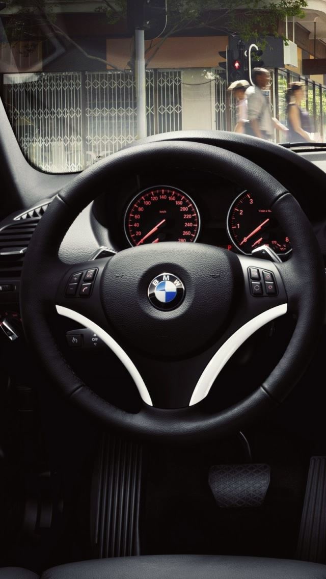 640x1136 Bmw Interior - steering wheel iPhone Wallpaper