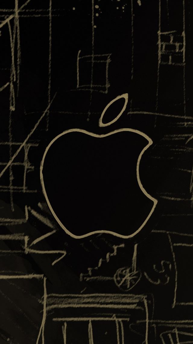 640x1136 Apple Logo Sketch - logo iPhone Wallpaper