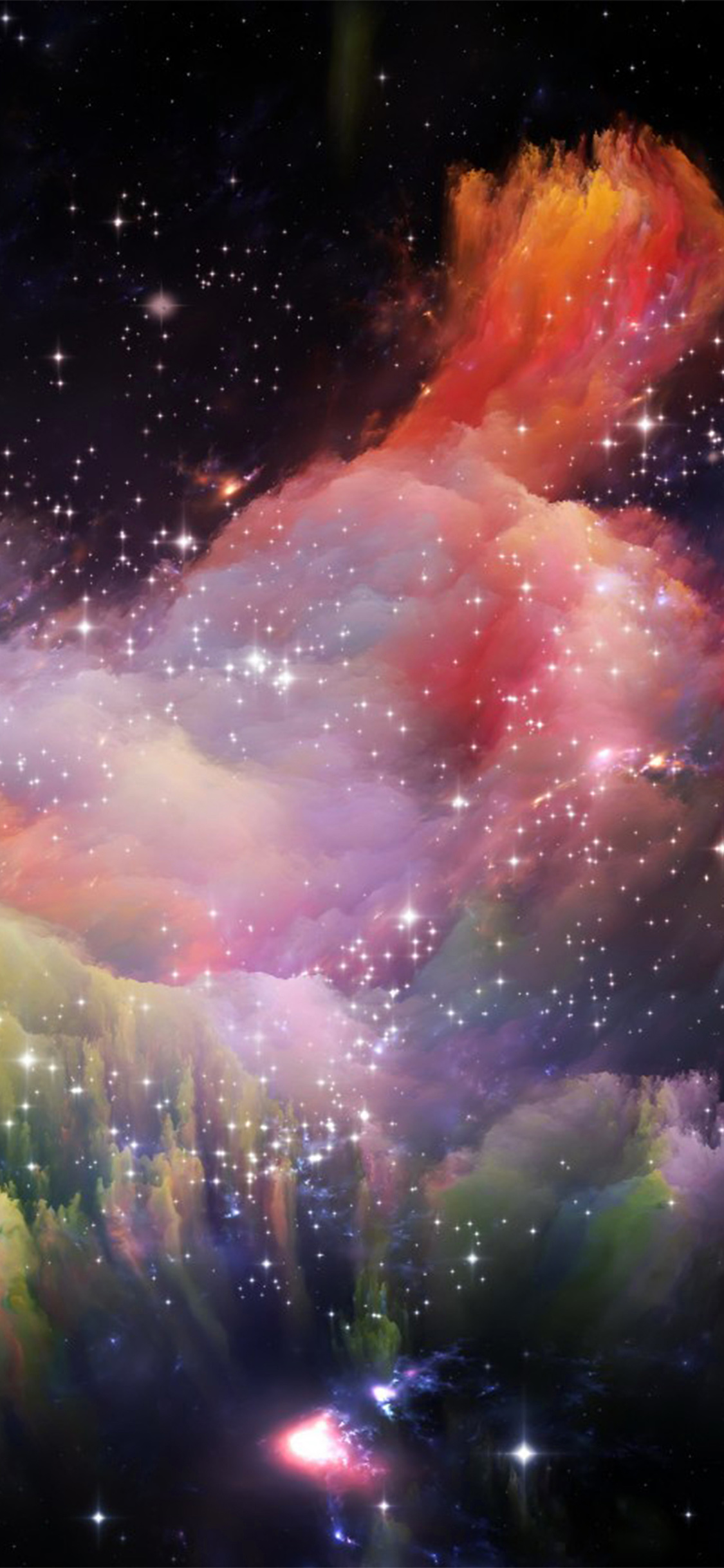 Space rainbow iPhone wallpaper 