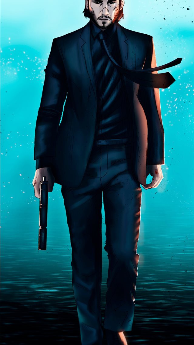 640x1136 art john wick - digital art iPhone Wallpaper