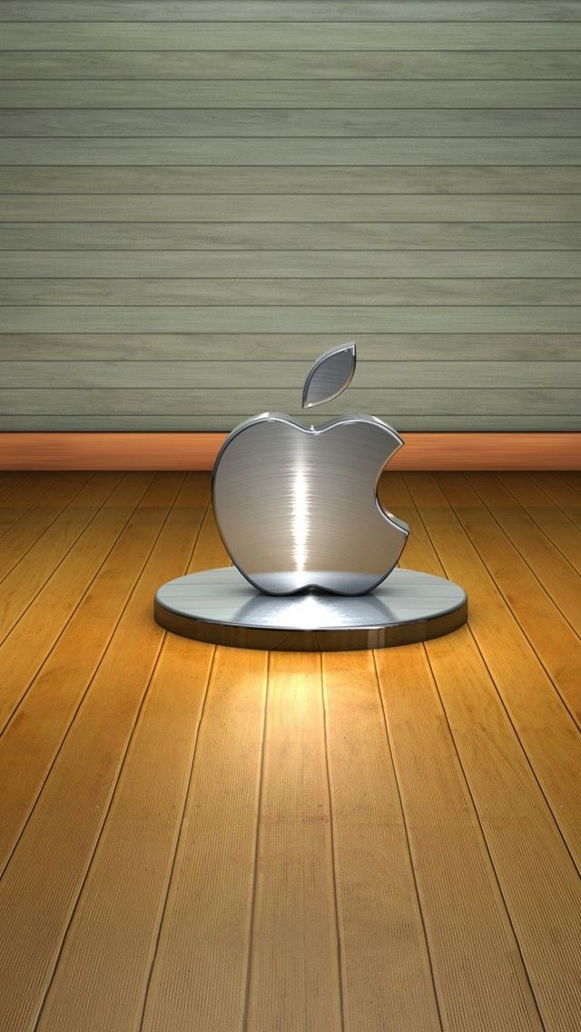 640x1136 3D Apple Logo -  iPhone Wallpaper