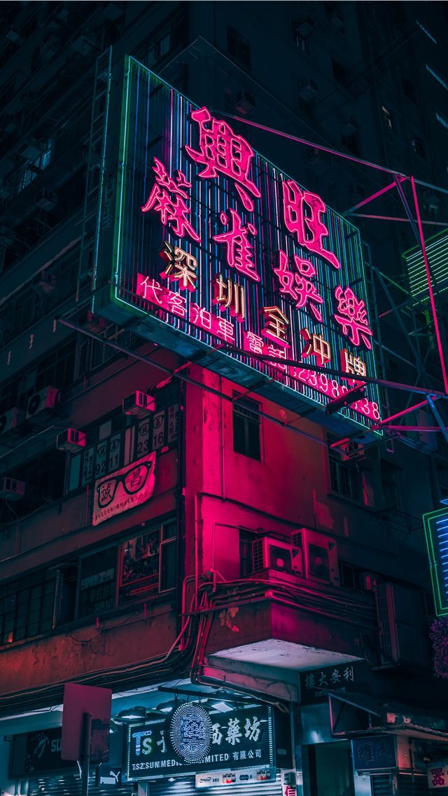 640x1136 closeup photo of red and black lighted signage - neon iPhone Wallpaper