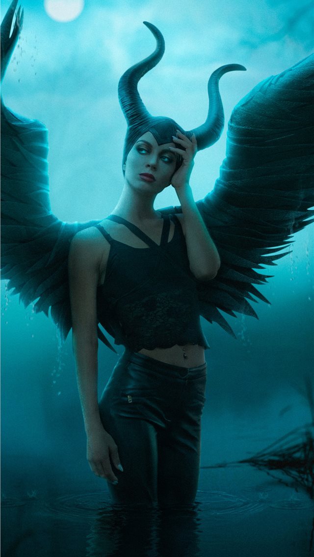 640x1136 maleficent cosplay 4k - behance iPhone Wallpaper