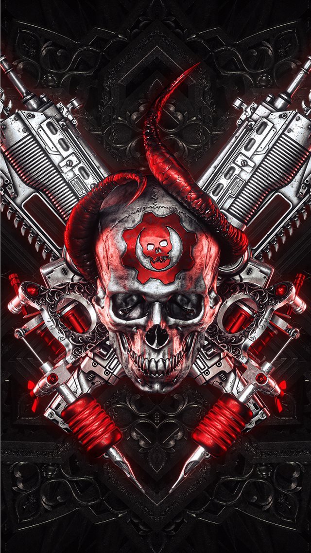 640x1136 4k gears of war logo art -  iPhone Wallpaper