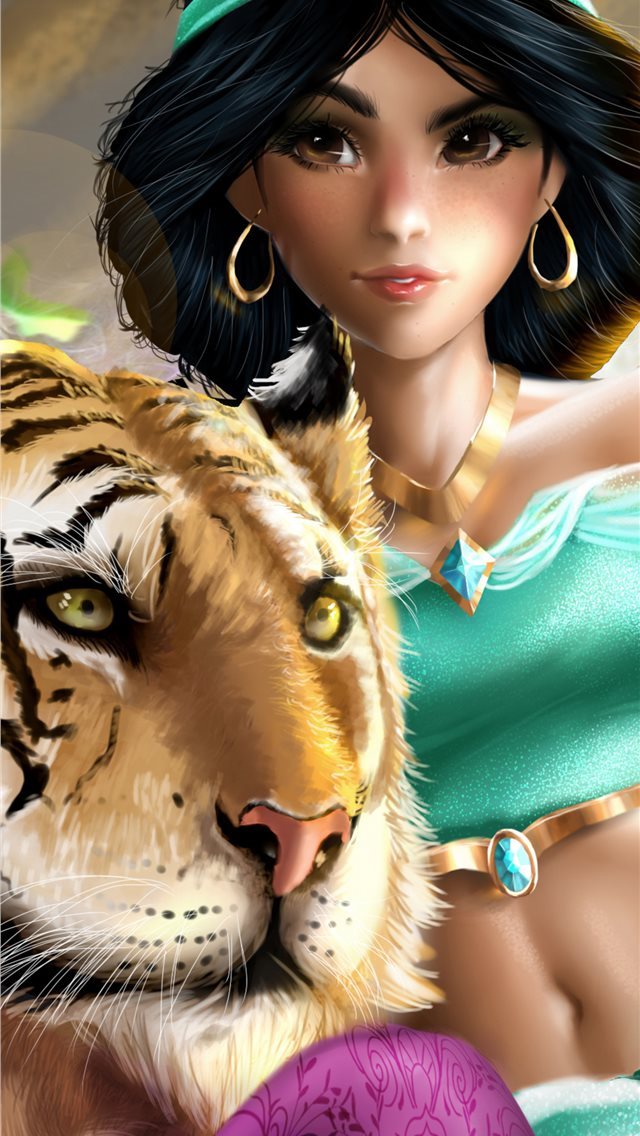 640x1136 jasmine and rajah 4k art - artwork iPhone Wallpaper