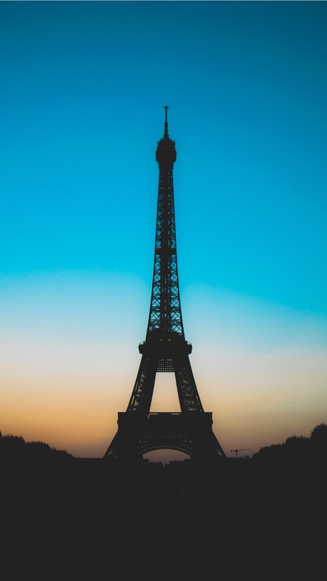 640x1136 silhouette of Eiffel tower - france iPhone Wallpaper