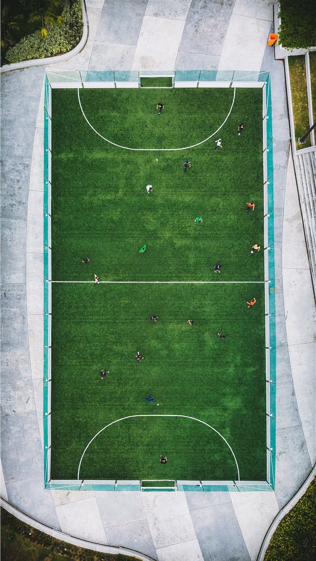 640x1136 aerial photography of people playing soccer - kuala lumpur iPhone Wallpaper
