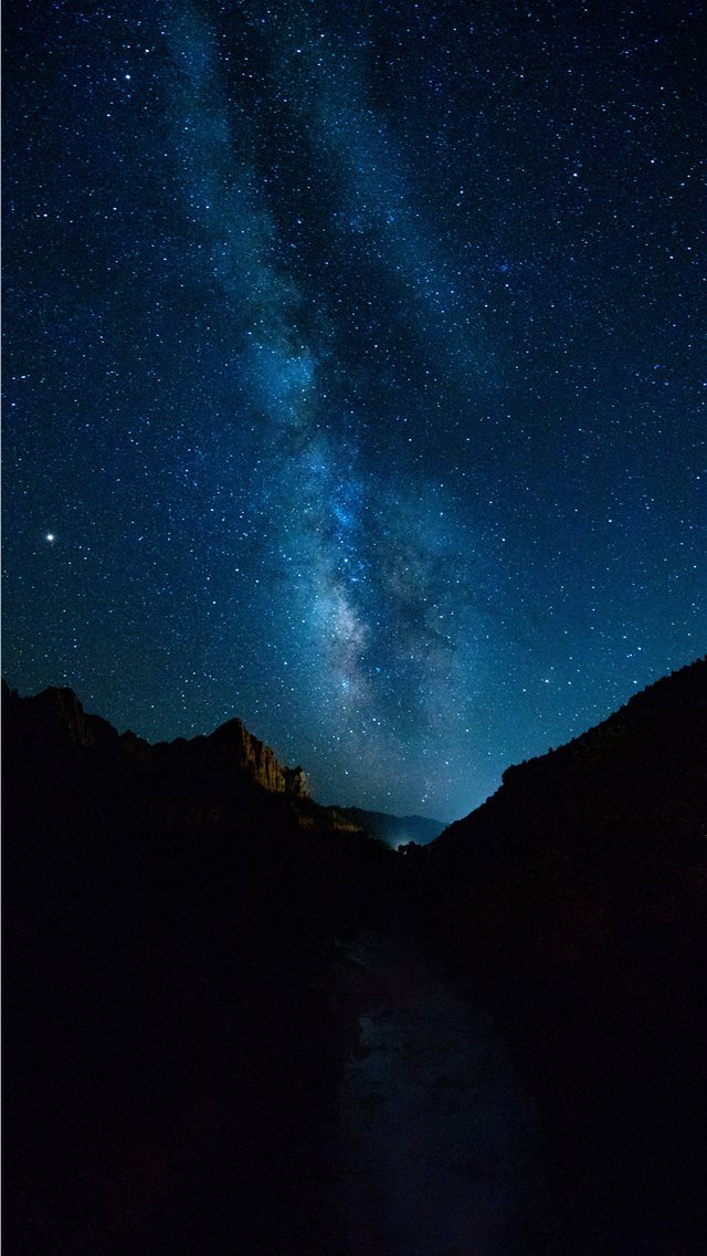 640x1136 silhouette photography of mountain under sky - zion national park iPhone Wallpaper