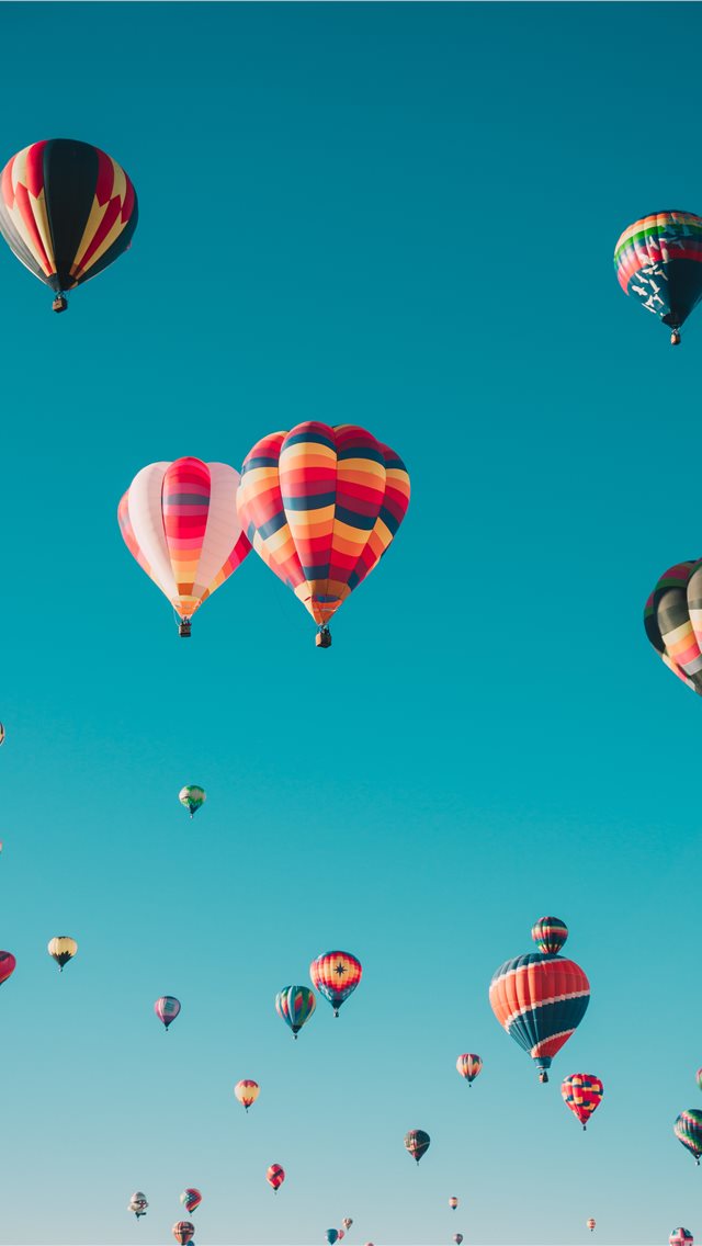 assorted hot air balloons flying at high altitude ... iPhone Wallpapers ...