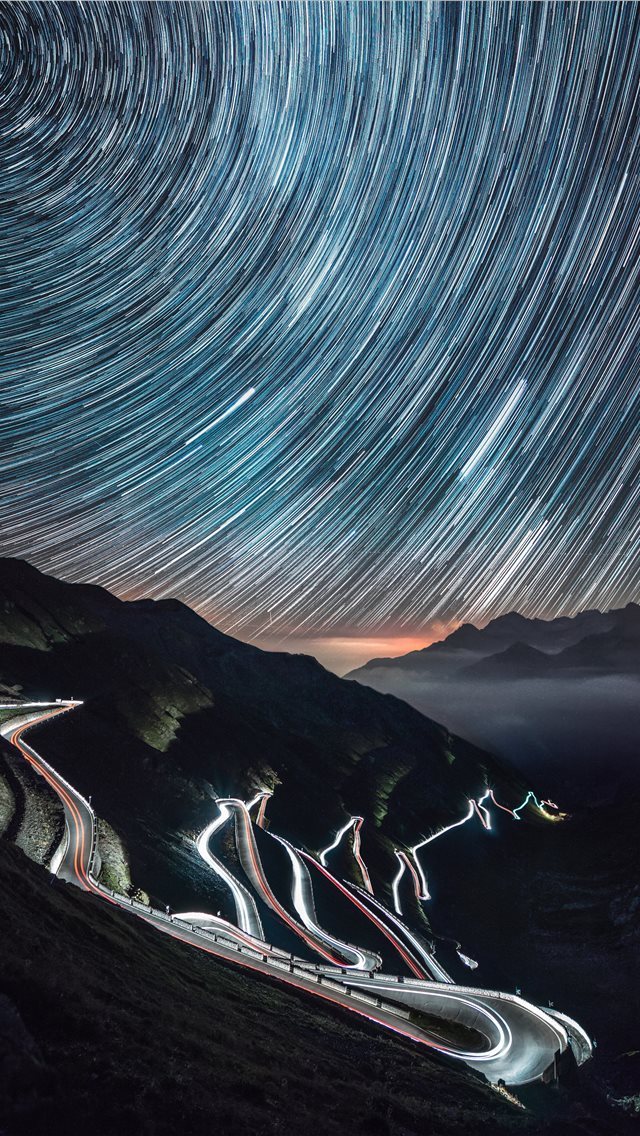 640x1136 time lapse of road - star iPhone Wallpaper