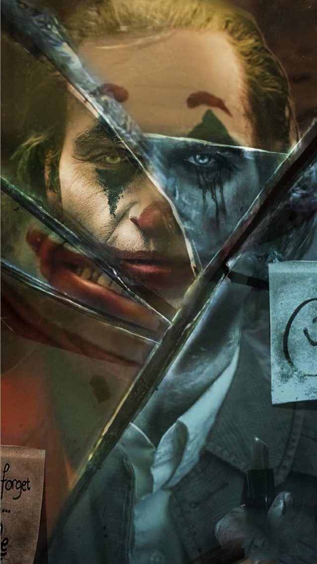 640x1136 joker movie broken glass - 2019 movies iPhone Wallpaper