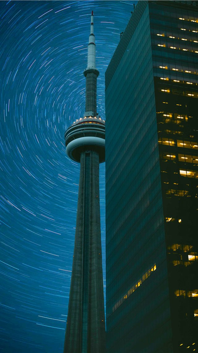 CN Tower in time lapse photography iPhone wallpaper 