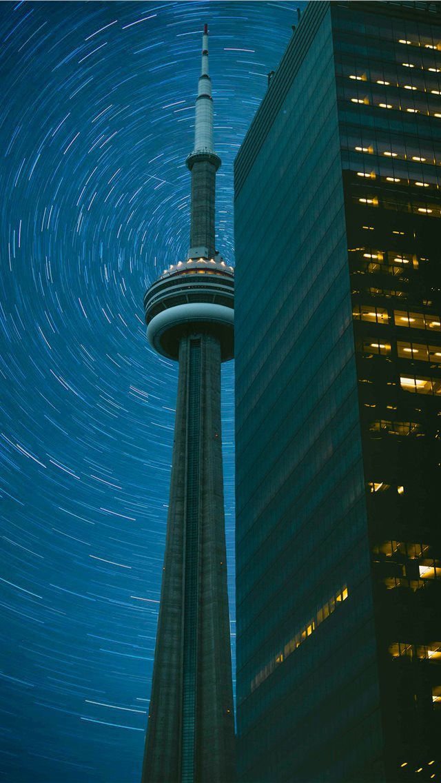 640x1136 CN Tower in time lapse photography - canada iPhone Wallpaper