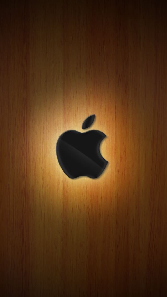 640x1136 Apple Wood - logo iPhone Wallpaper