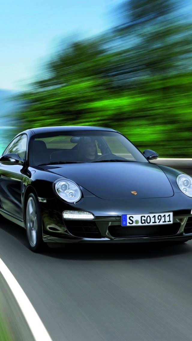 640x1136 2011 Black Porsche 911 Black Edition - porsche iPhone Wallpaper