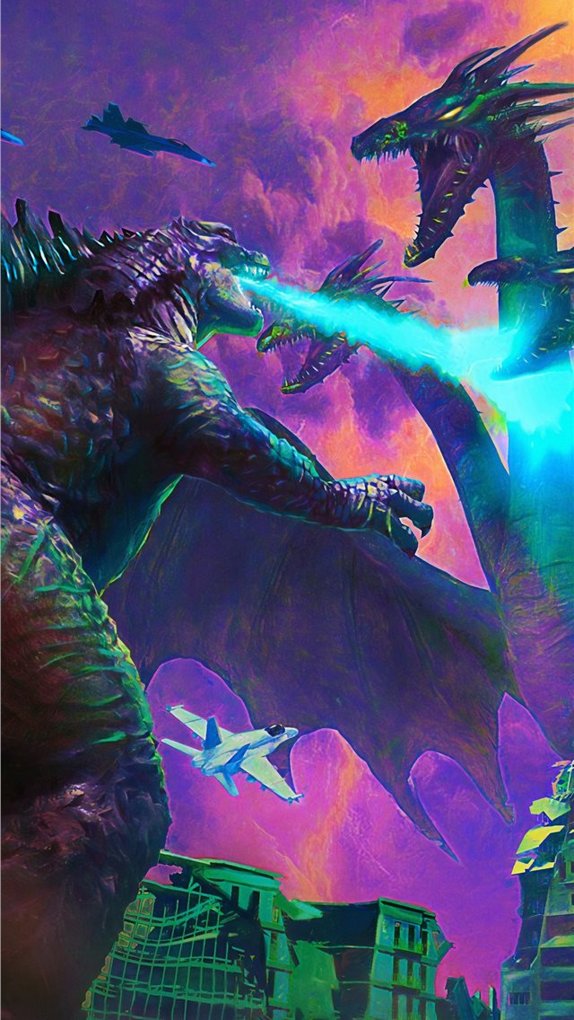 poster art godzilla king of the monsters iPhone wallpaper 
