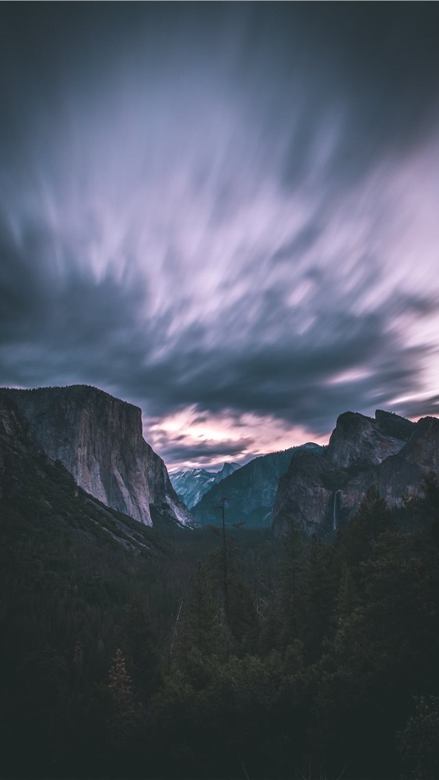 640x1136 landscape photo of mountains under cloudy sky - united states iPhone Wallpaper