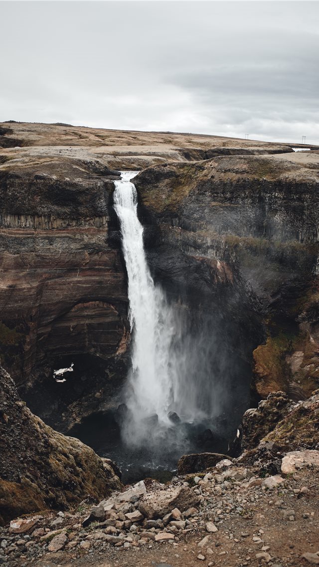 640x1136 waterfalls during daytime - iceland iPhone Wallpaper