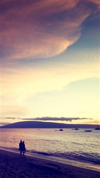 Walk on the beach wallpaper