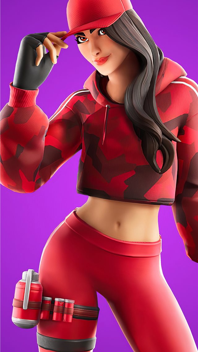 fortnite chapter 2 ruby outfit 4k iPhone wallpaper 