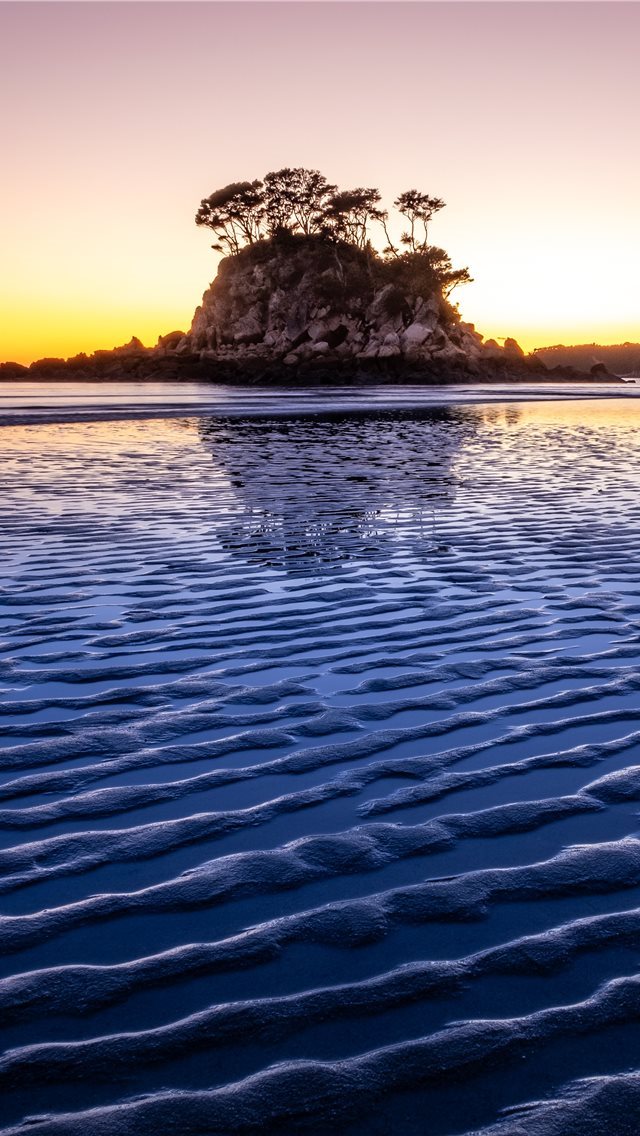 640x1136 trees on top of hill in islet -  iPhone Wallpaper