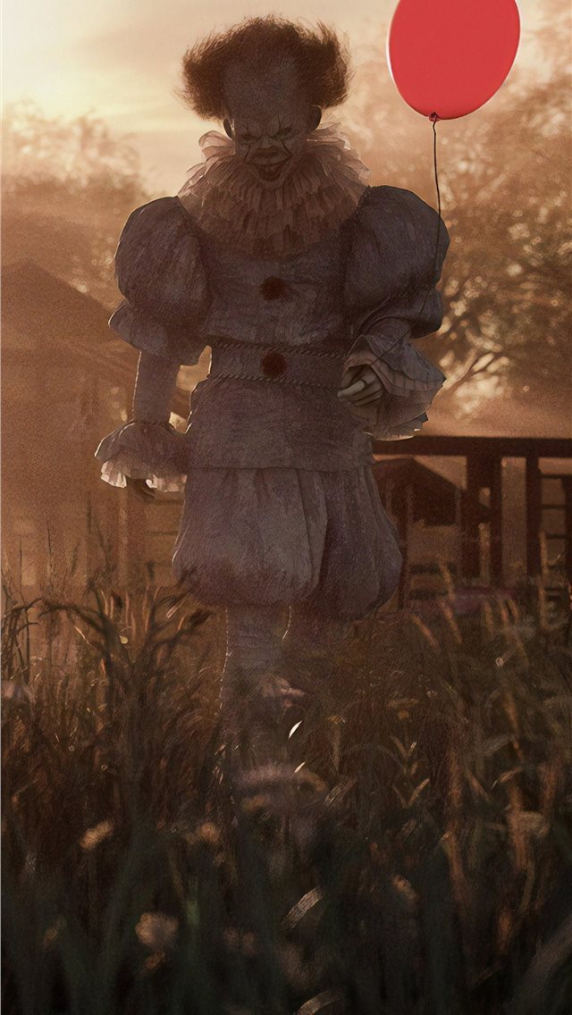 640x1136 pennywise with ballons - it chapter two iPhone Wallpaper