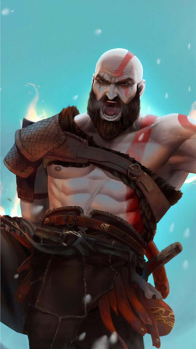 kratos 4k artwork new iPhone wallpaper 