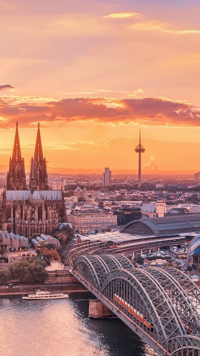 640x1136 Cologne City - tower iPhone Wallpaper