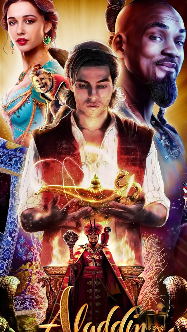 640x1136 aladdin movie poster art 4k - behance iPhone Wallpaper