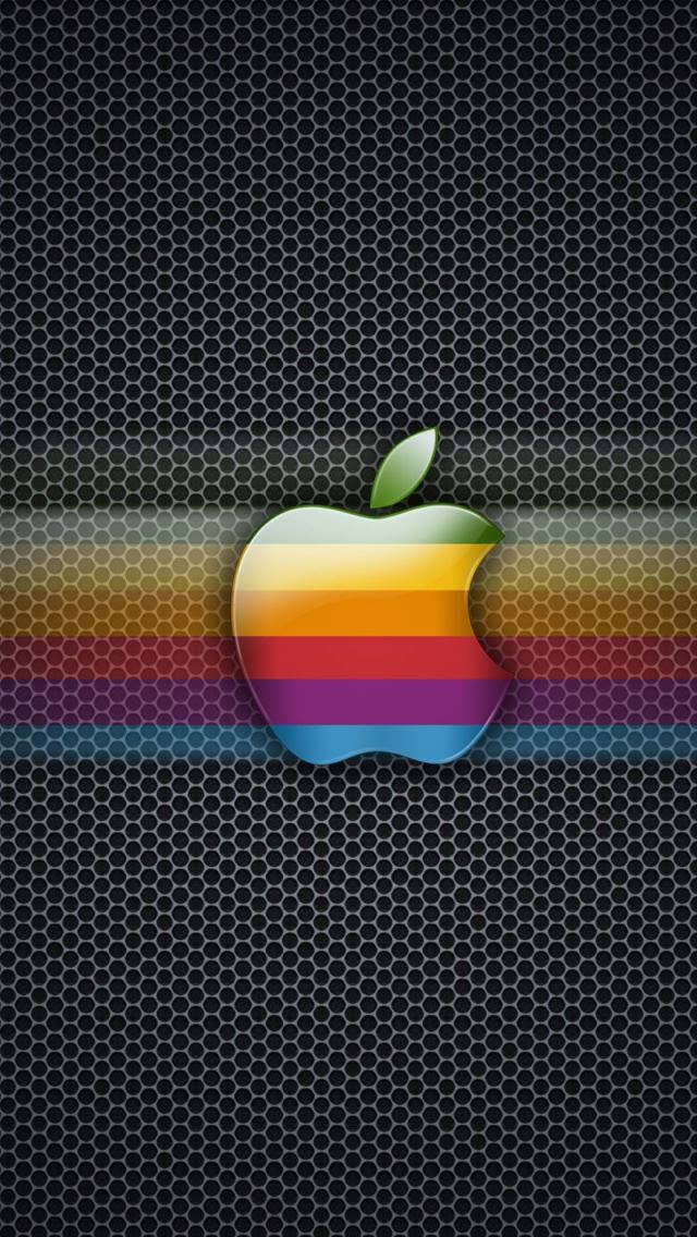 640x1136 Exagon Rainbow Apple - logo iPhone Wallpaper