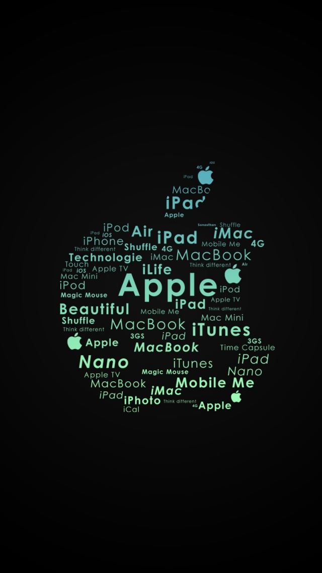 640x1136 Apple Logo Typography - Apple iPhone Wallpaper