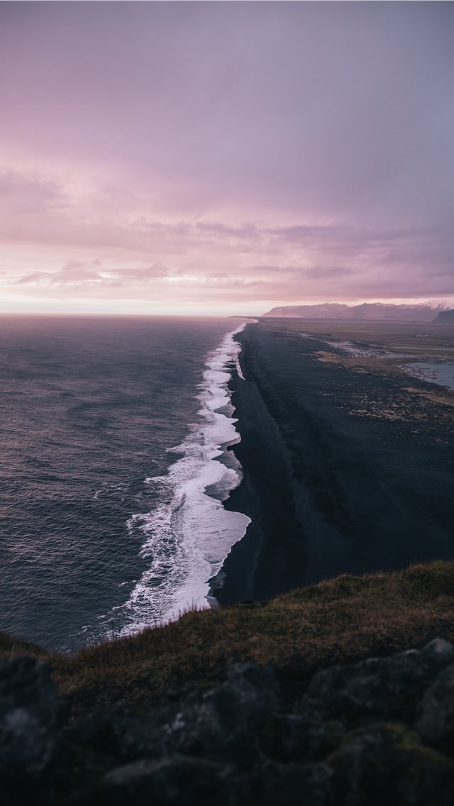 640x1136 waves crashing on shore under cloudy sky during da... - iceland iPhone Wallpaper