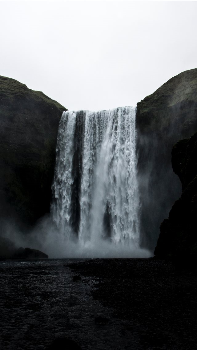 640x1136 time lapse photography of waterfalls - iceland iPhone Wallpaper