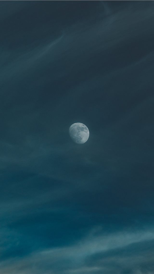 moon on gloomy sky iPhone wallpaper 