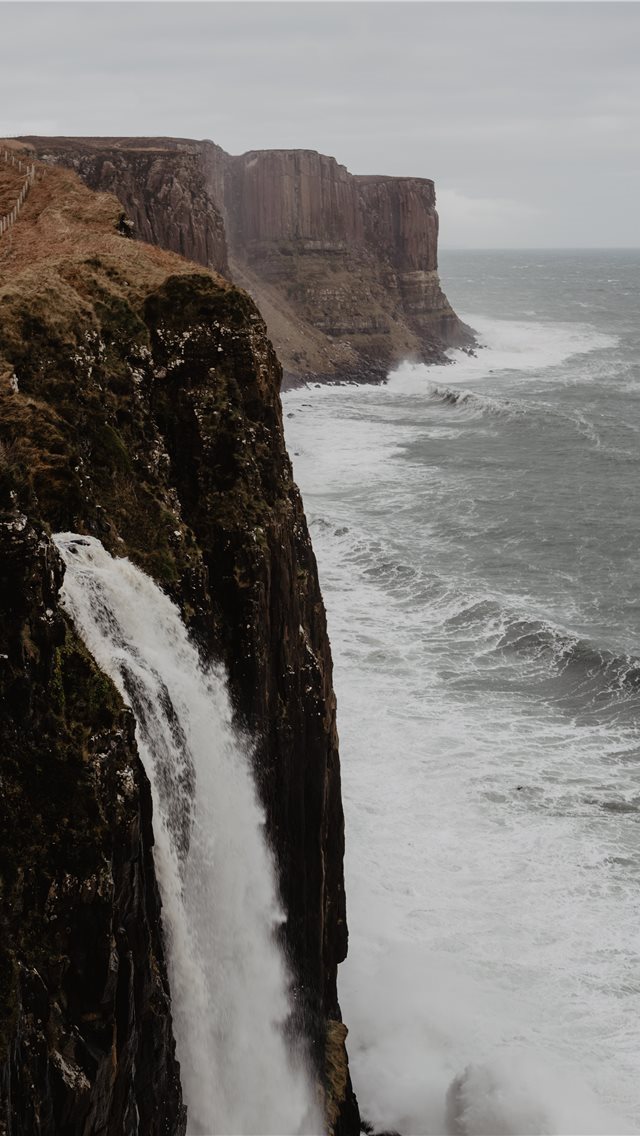 640x1136 waterfalls - grey iPhone Wallpaper