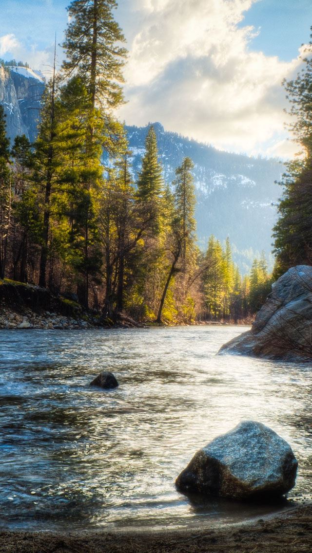 640x1136 Along the River -  iPhone Wallpaper