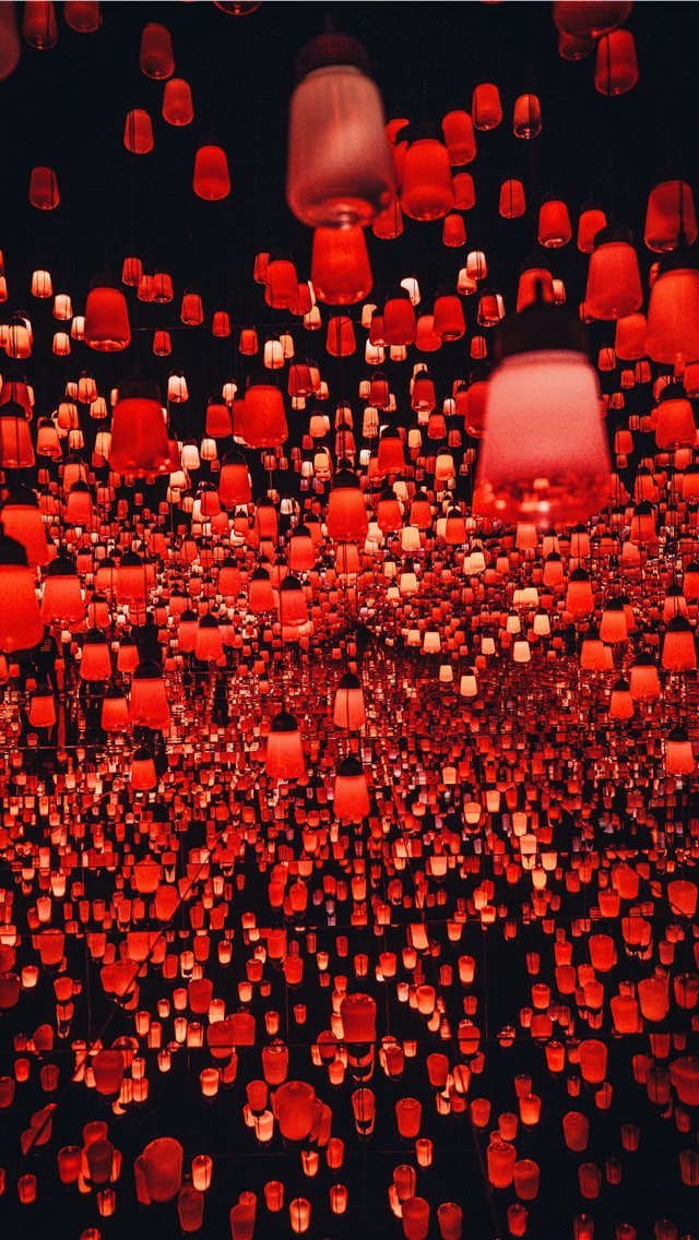 640x1136 hundreds of Chinese lanterns at the teamLab Border... - japanese iPhone Wallpaper