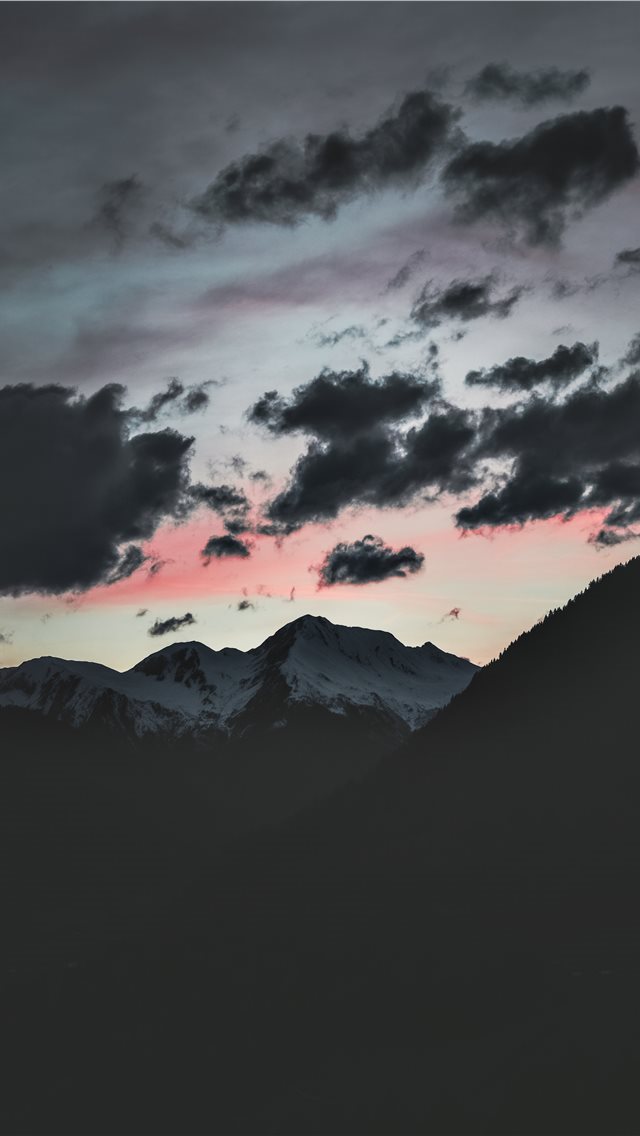 640x1136 silhouette of mountain under cloudy sky -  iPhone Wallpaper