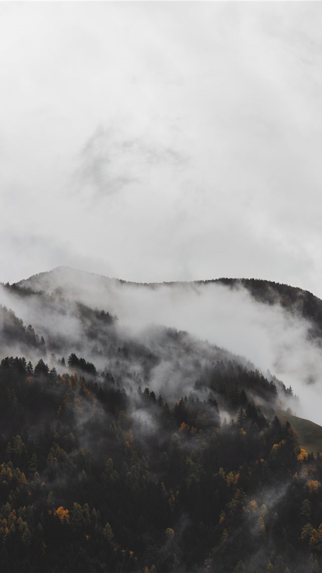 640x1136 mountains covered with fogs - grey iPhone Wallpaper