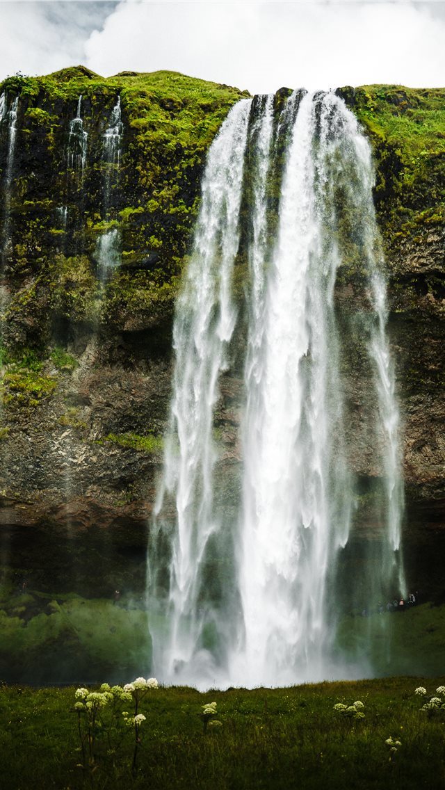 640x1136 waterfalls during day - iceland iPhone Wallpaper