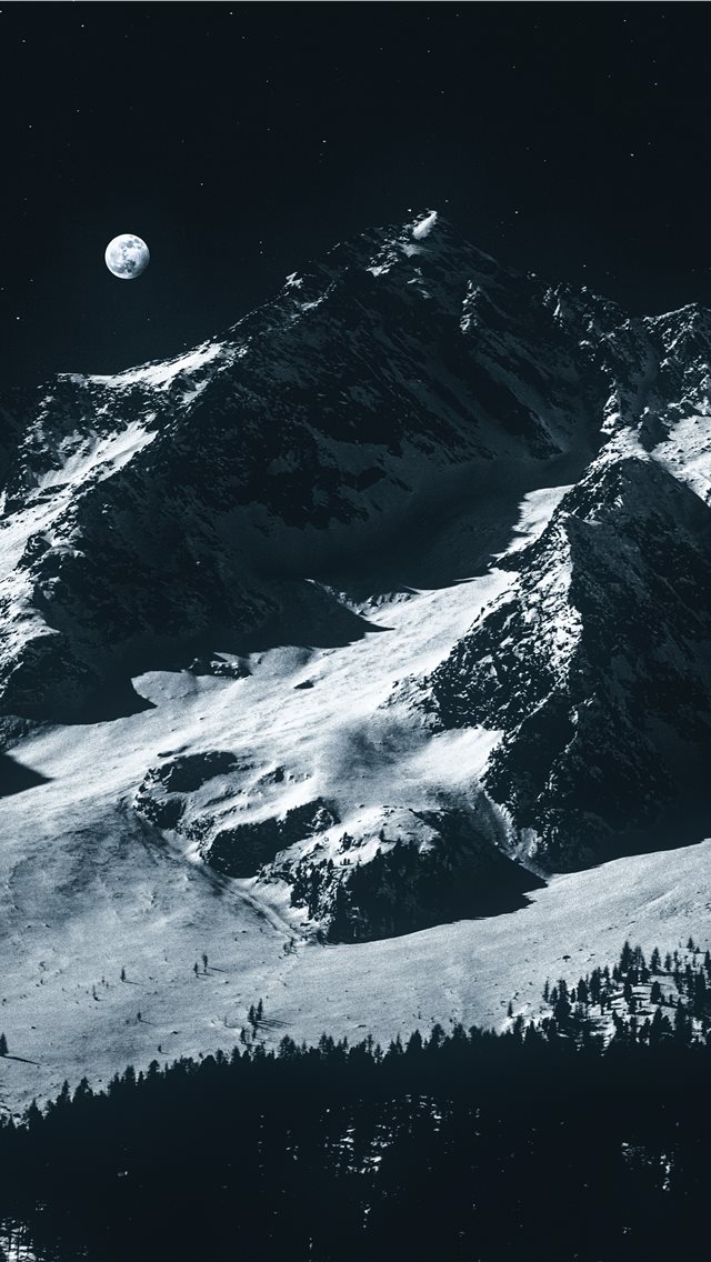 glacier mountains during night iPhone wallpaper 