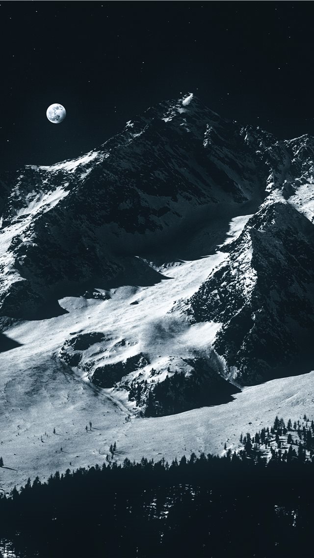 640x1136 glacier mountains during night - space iPhone Wallpaper