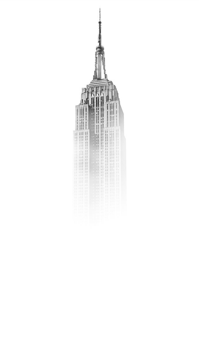 640x1136 Empire State Building sketch - minimalist iPhone Wallpaper