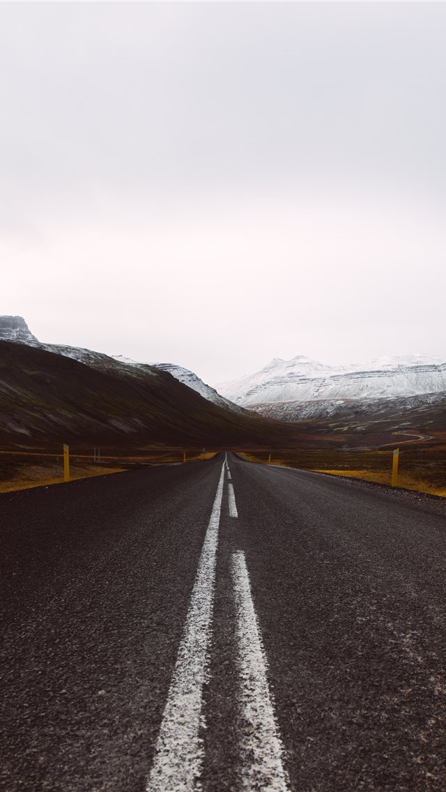 640x1136 gray asphalt road under cloudy sky - iceland iPhone Wallpaper