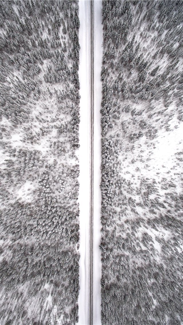 640x1136 aerial photography of snow covered land - sweden iPhone Wallpaper