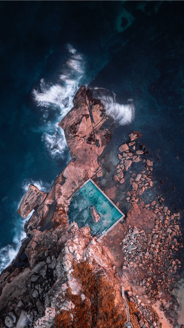 640x1136 mountain and ocean waves aerial scenery - mountain iPhone Wallpaper