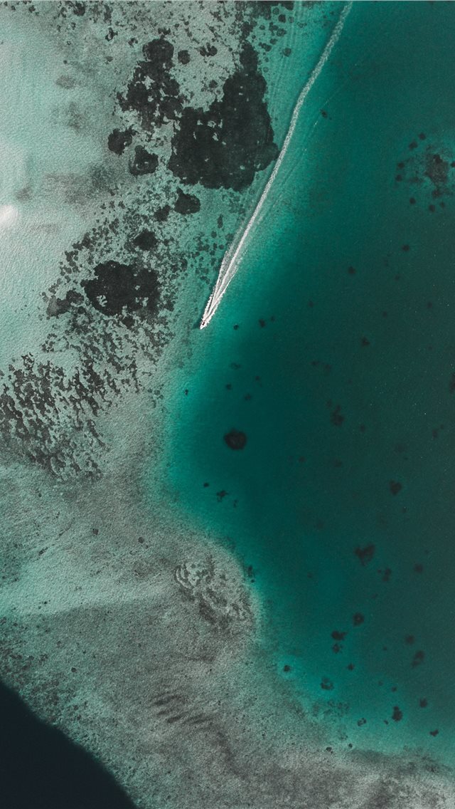 640x1136 boat leaving white propeller wash in clear green s... - grey iPhone Wallpaper