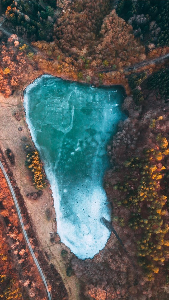 640x1136 aerial view of lake surrounded by trees during day... - scenery iPhone Wallpaper