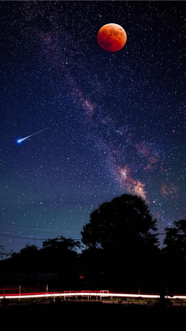 640x1136 red moon during nighttime - sky iPhone Wallpaper