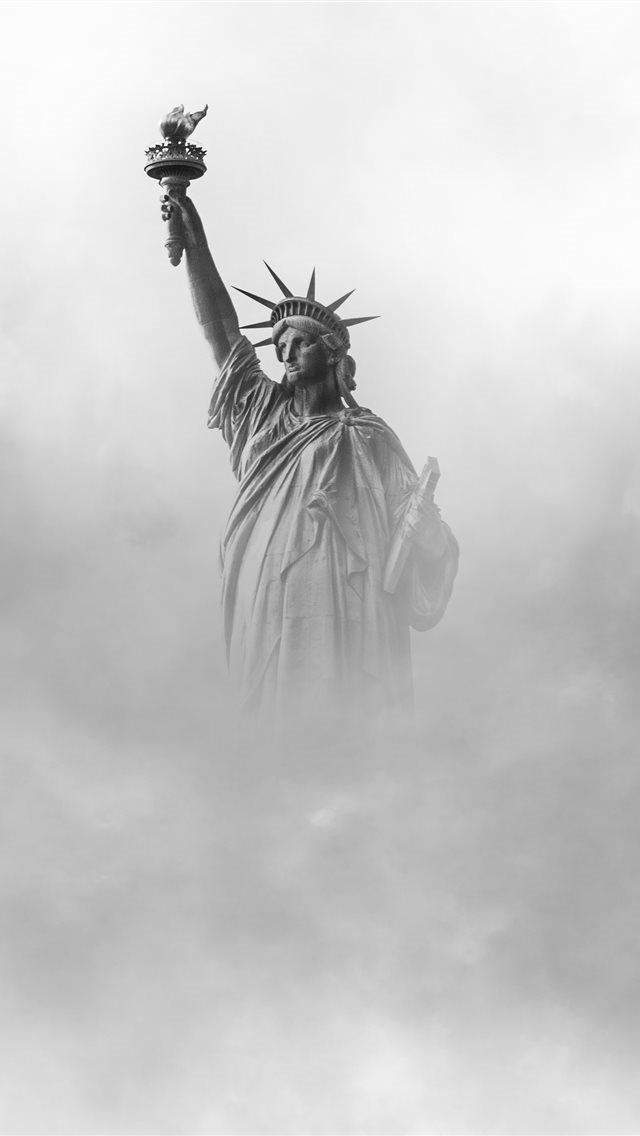 640x1136 Statue of Liberty New York - grey iPhone Wallpaper